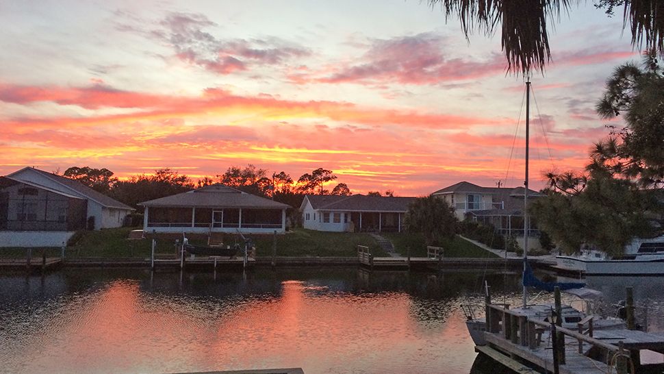 Sent to us via the Spectrum News 13 app: This wonderful picture captures this outstanding sunset in Palm Bay on Thursday, February 14, 2019. (Laura Holmes/viewer)