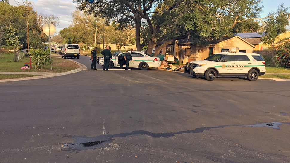 Deputies discovered a male — age and identity not given — with a gunshot wound at the area of East 15th Street and South Central Avenue on Monday, February 20, 2019. (Derrick King/Spectrum News 13)