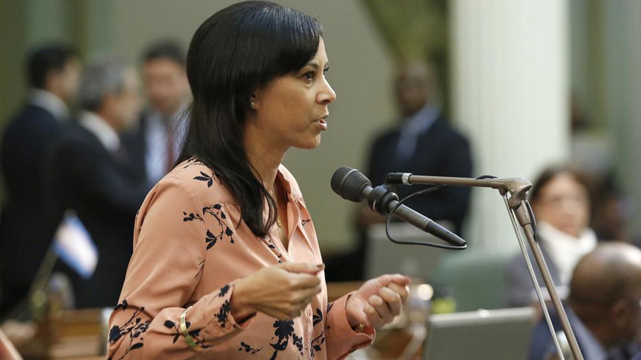 Assemblywoman Autumn Burke, D-Inglewood, addresses the Assembly at the Capitol in Sacramento, Calif., May 28, 2019. (AP Photo/Rich Pedroncelli, File)