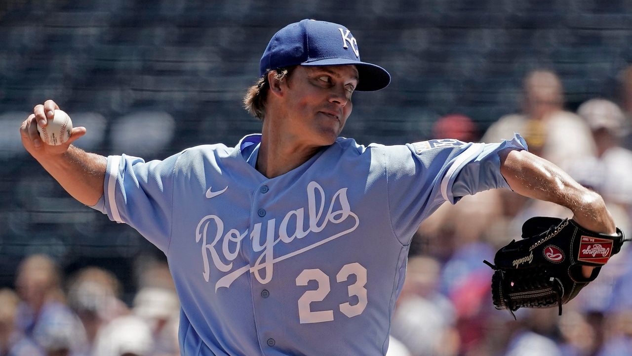 Former Apopka standout pitcher Zack Greinke, now 39, will play for the Royals again this season. (AP Photo/Charlie Riedel)