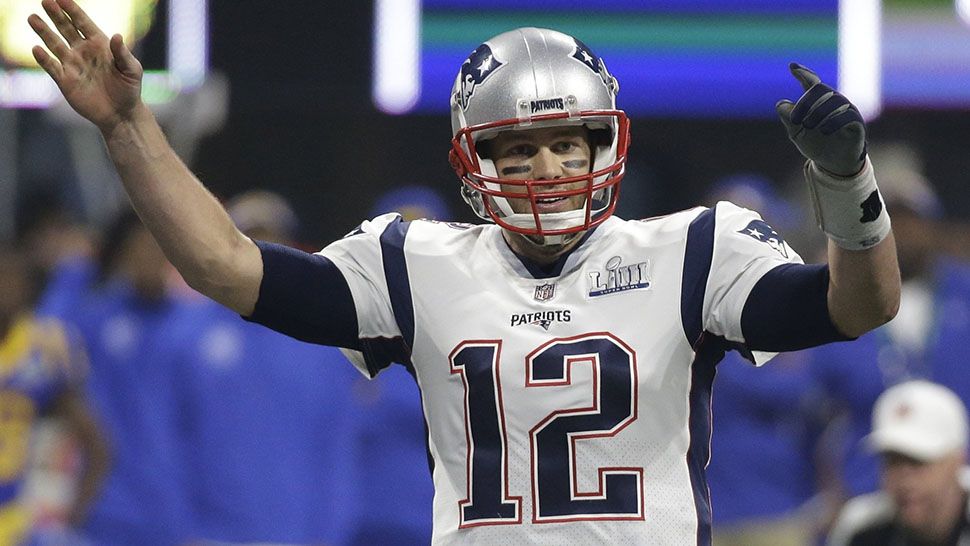 New England Patriots' Tom Brady gestures during the second half of the NFL Super Bowl game against the Los Angeles Rams, Sunday, Feb. 3, 2019, in Atlanta. (AP Photo/Mark Humphrey)