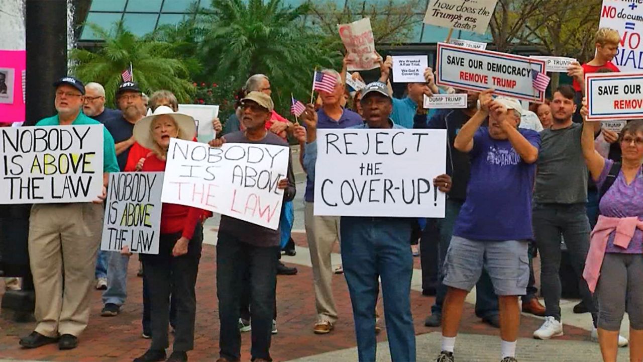 Orlando Protesters Rally After Trump Impeachment Acquittal