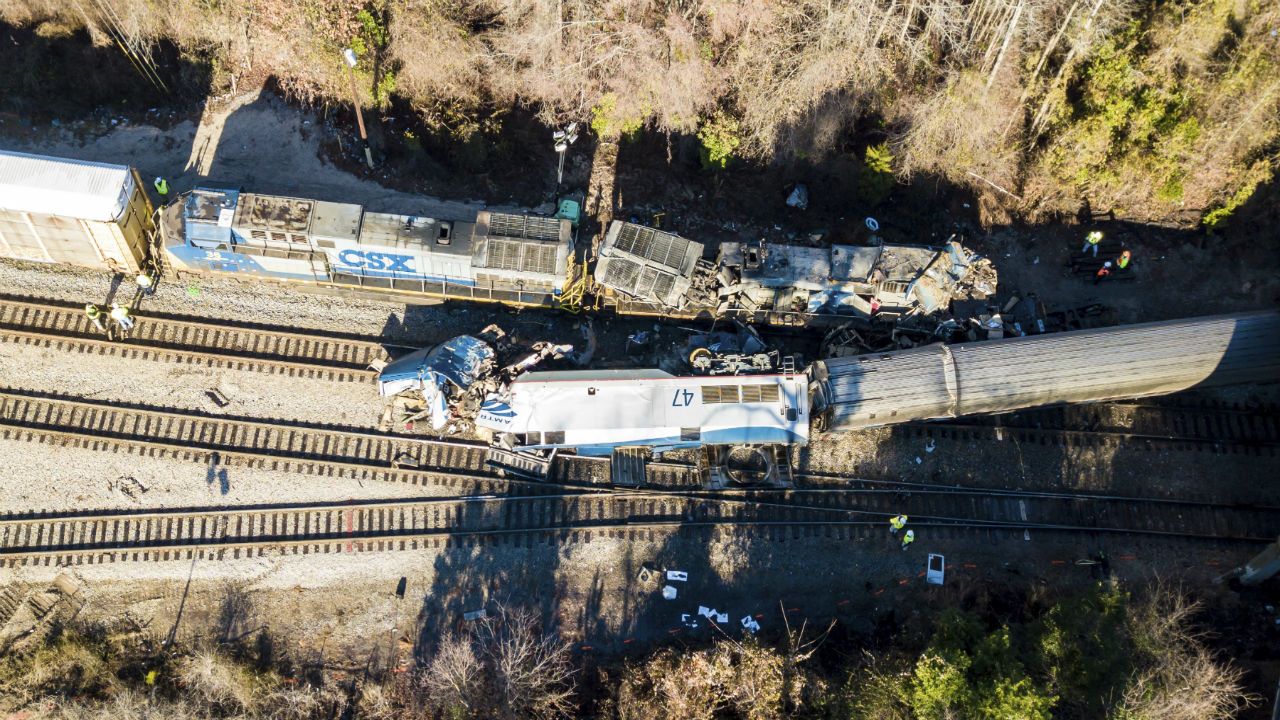Train crash aerials