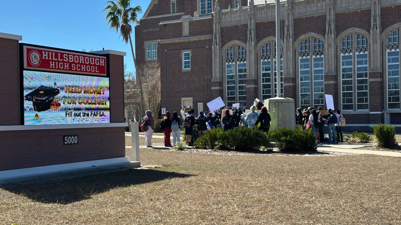 Hillsborough High School students walk out, protesting ICE