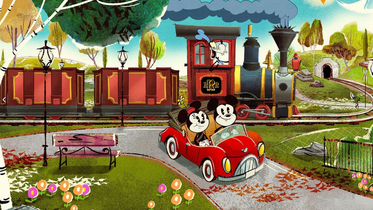 Concept art for Mickey & Minnie's Runaway Railway at Disney's Hollywood Studios. (Courtesy of Disney Parks)