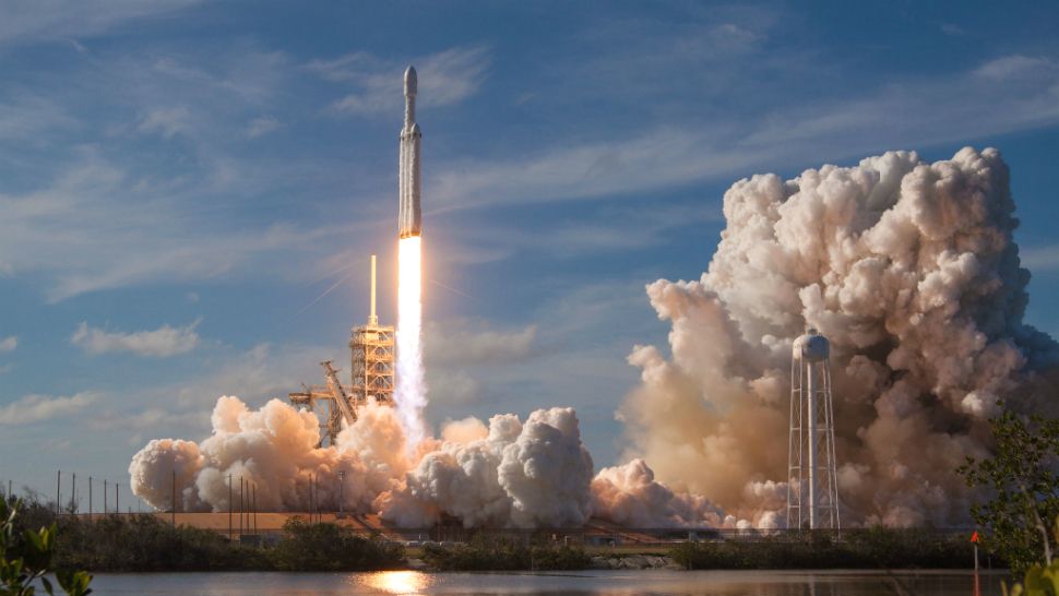 SpaceX's Falcon Heavy lifts off from Kennedy Space Center in Florida during a test launch on February 6, 2018. (File/SpaceX)