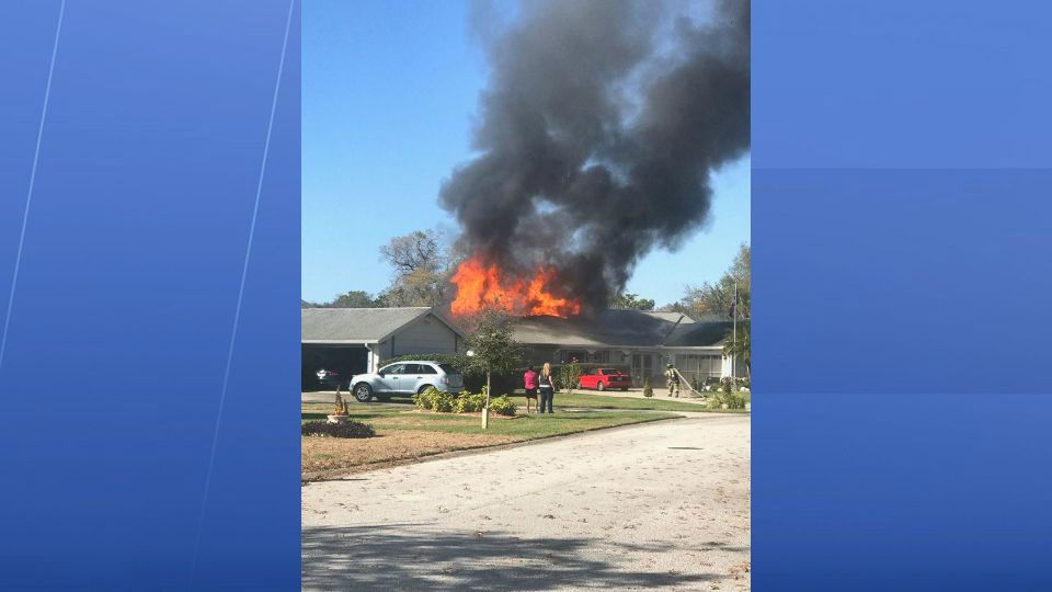 The fire happened just after 2:30 p.m. Thursday in the 12800 block of Ironwood Circle in Beacon Woods. (Pasco County Fire Rescue)