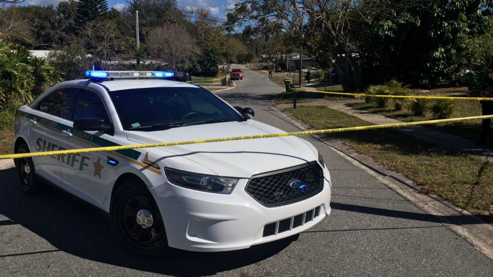 Brevard County deputies investigate a shooting on West Court near Titusville on Thursday. Deputies say 2 home invaders were shot by the resident of a home there. (Jonathan Shaban/Spectrum News 13)