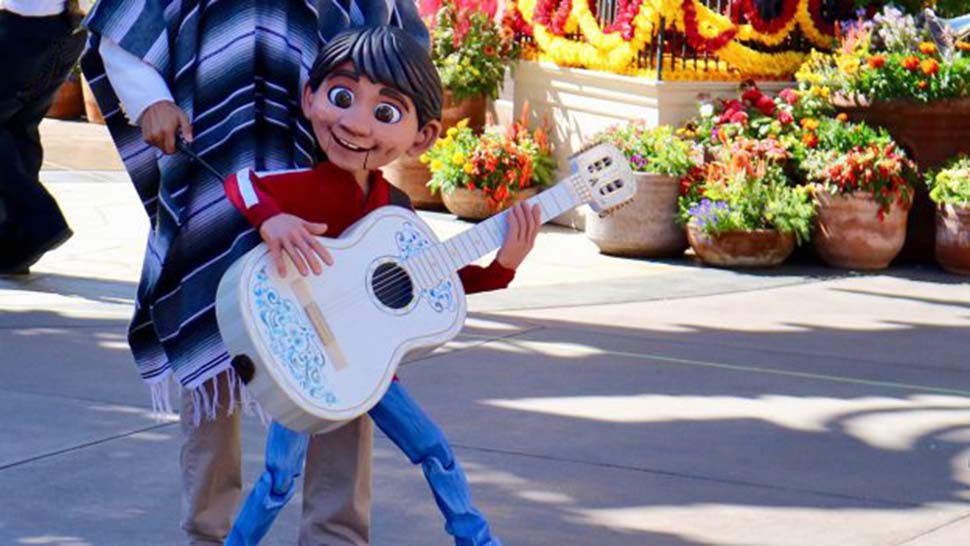 A new "Coco"-inspired show at Epcot's Mexico pavilion will feature music from the film and a hand-crafted puppet that looks like Miguel. (Courtesy of Disney)