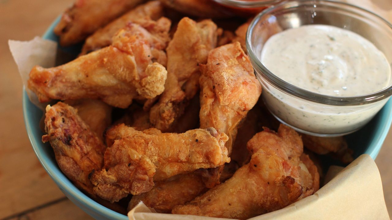 Bowl of chicken wings. (AP)