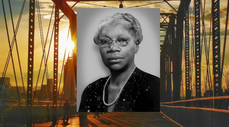 Artemisia Bowden who lived 1879–1969 (Courtesy: Sisters of Charity of the Incarnate Word) with background of downtown San Antonio at sunset (Spectrum News/File)