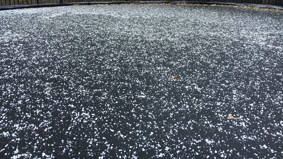 Hail spotted in Circle C on February 8, 2019 amid freezing weather. (Spectrum News/Adam Krueger)