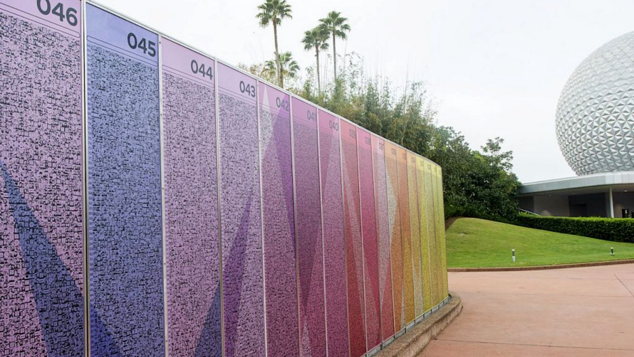 The newly-designed Leave a Legacy panels outside Epcot. (Courtesy of Disney)