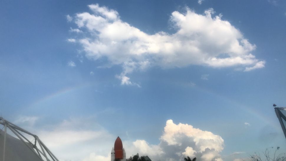 Rainbow over Kennedy Space Center Visitor Complex. (Neil Jenkins/viewer)
