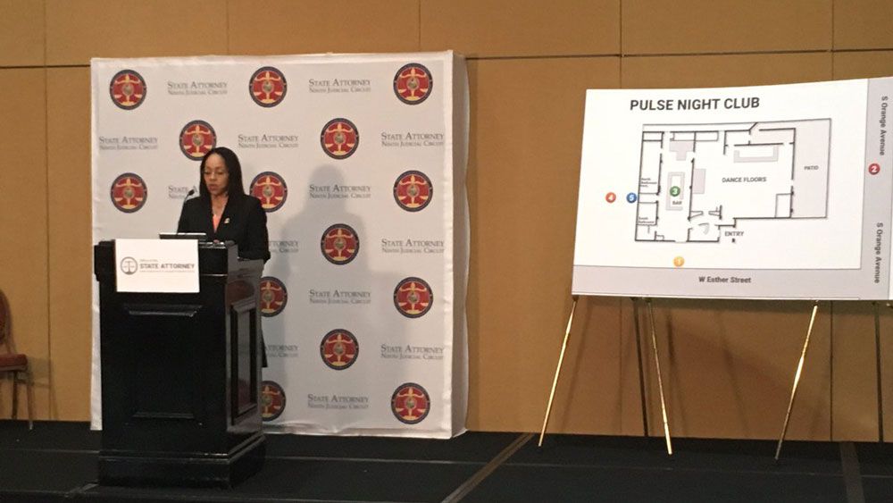 State Attorney Aramis Ayala delivers the review of law enforcement's response in the Pulse attack. (Erin Murray, Spectrum News)