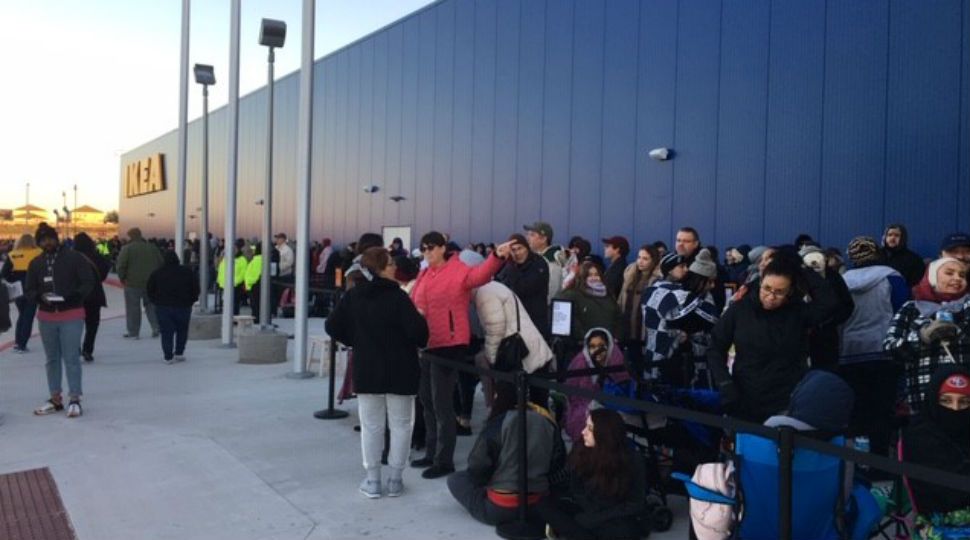 People lined up outside of the new IKEA Live Oak for its Grand Opening February 13, 2019 (Spectrum News/File)