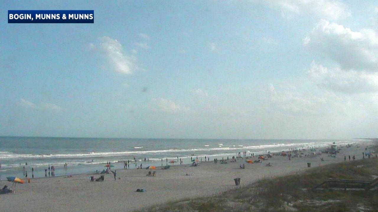 Cocoa Beach was the place to be Thursday afternoon as temperatures soared around Central Florida. (Sky 13 camera)