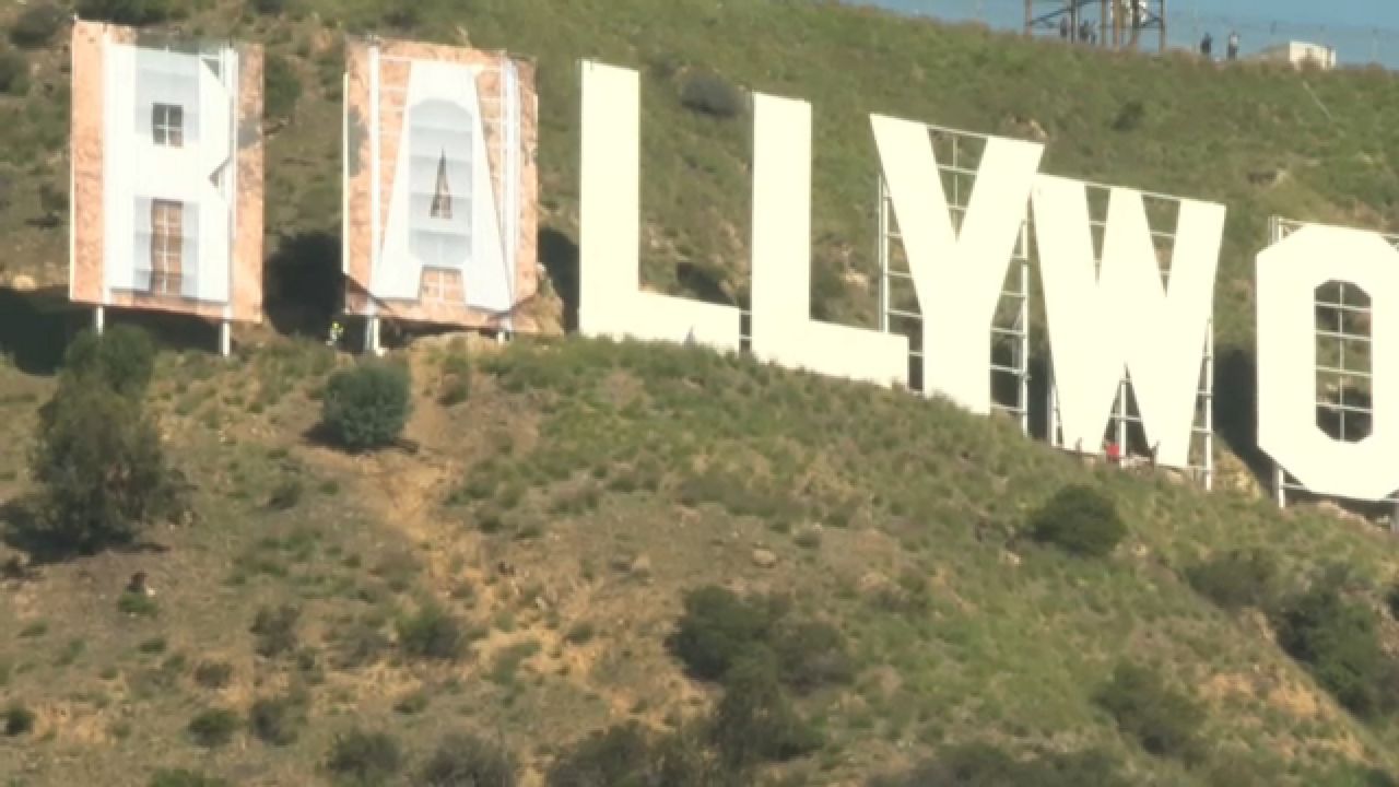 Hollywood sign to read: 'Rams House' in honor of champs