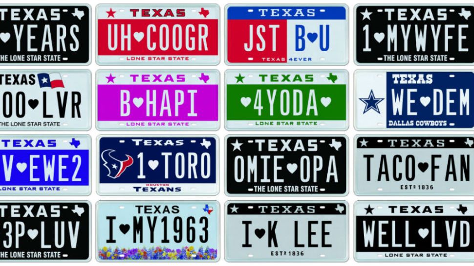 My Plates releases their top personalized license plate option for Texas fitting on a day of love. (Courtesy: My Plates and Texas Department of Motor Vehicles)