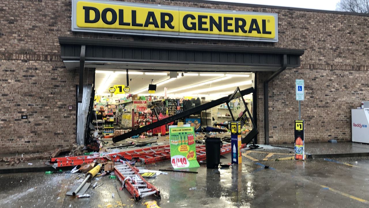 Robbery Suspect Crashes into Dollar General