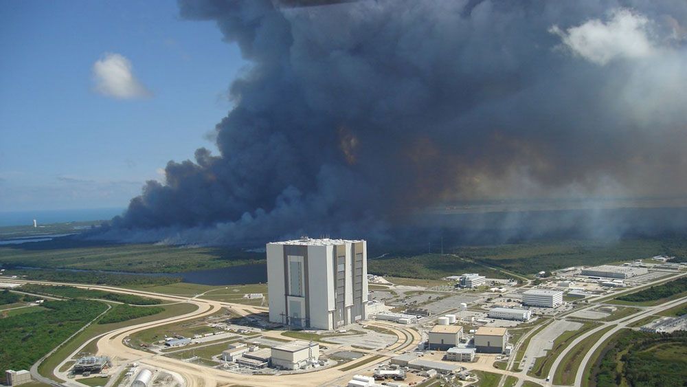 File photo from U.S. Fish and Wildlife Service of a previous burn in the Merritt Island Wildlife Refuge. USFWS conducted two massive burns in the refuge this weekend. (USFWS)