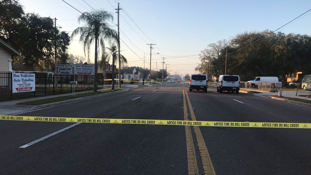Tampa police are still on scene of a fatal shooting in the Ybor area Sunday morning. (Jorja Roman, Spectrum News)