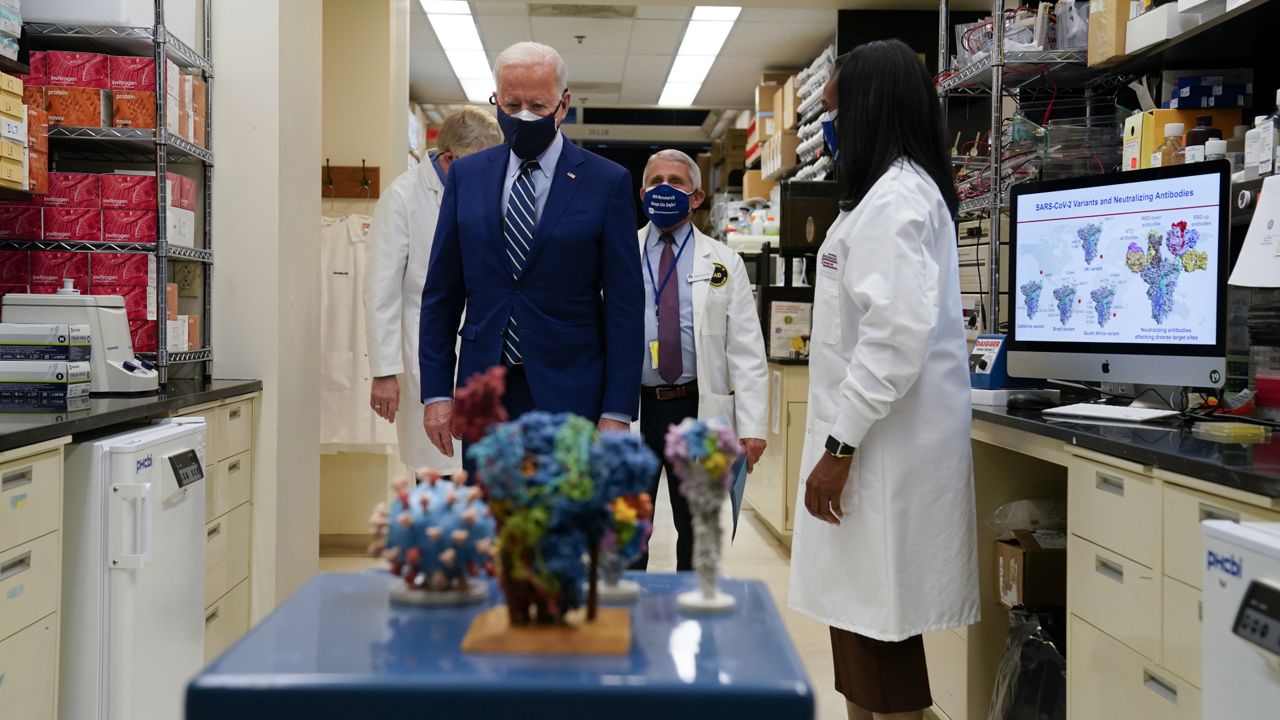 President Biden visits the National Institutes of Health earlier this month. (AP)