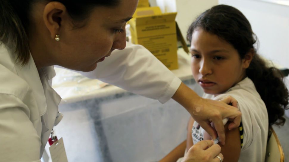 FILE- HPV vaccination being administered in Sao Paulo, Brazil March 2014. Image/Pan America Health Organization