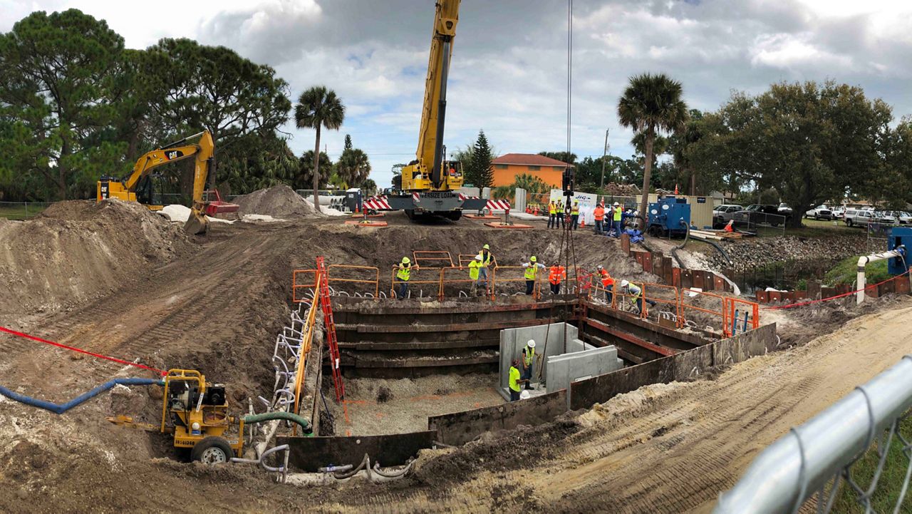 A baffle box that will stifle more than 4,000 pounds of harmful pollution from seeping into the lagoon every year. (Jon Shaban/Spectrum News 13)