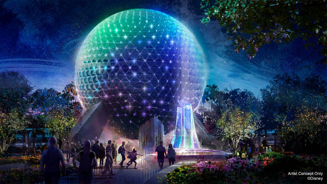 Spaceship Earth at Epcot will get a new permanent lighting, which will debut for Disney World's 50th anniversary celebration. (Courtesy of Disney)
