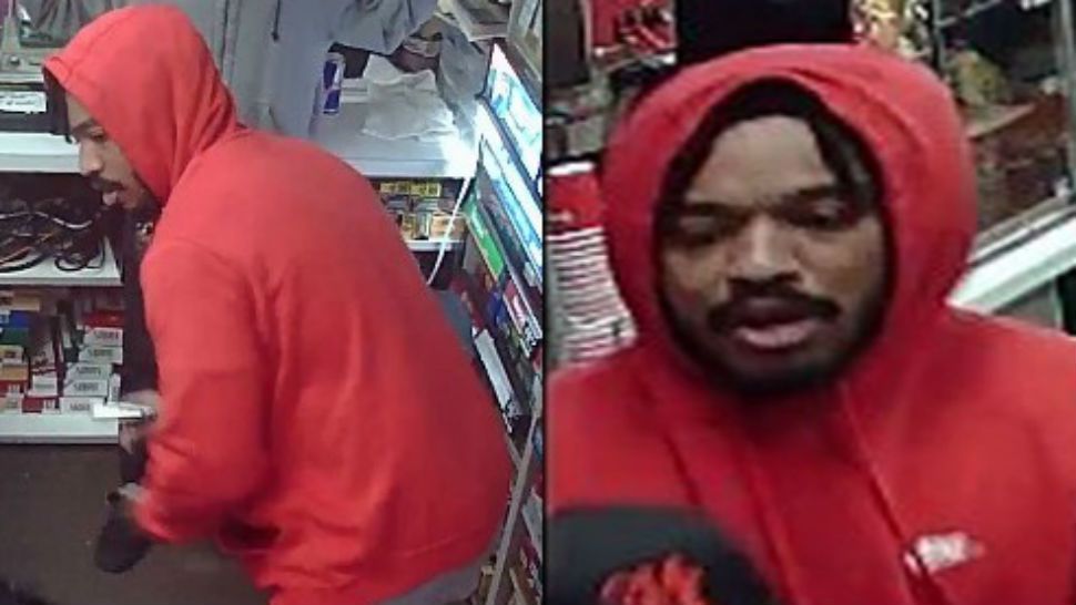 Security footage of suspect Justin Mitchell, who robbed a Chevron Gas Station at 2300 block of East Ben White Boulevard on Feb. 10, 2018. (Austin Police Department)
