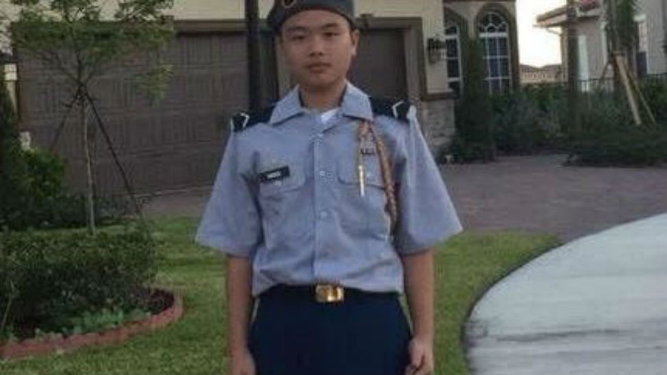 Army Junior Reserve Officer Training Corps cadet Peter Wang in uniform. Image/US Military Academy, Twitter
