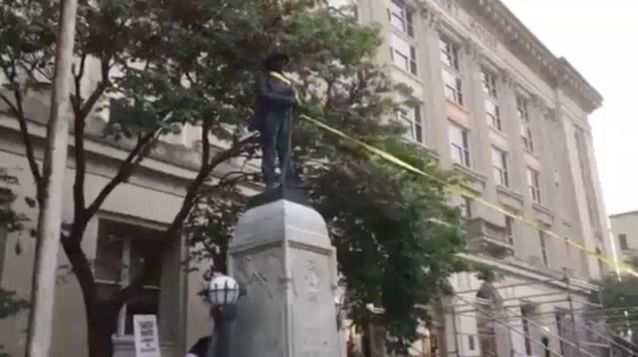 Confederate monument in Durham toppled over 