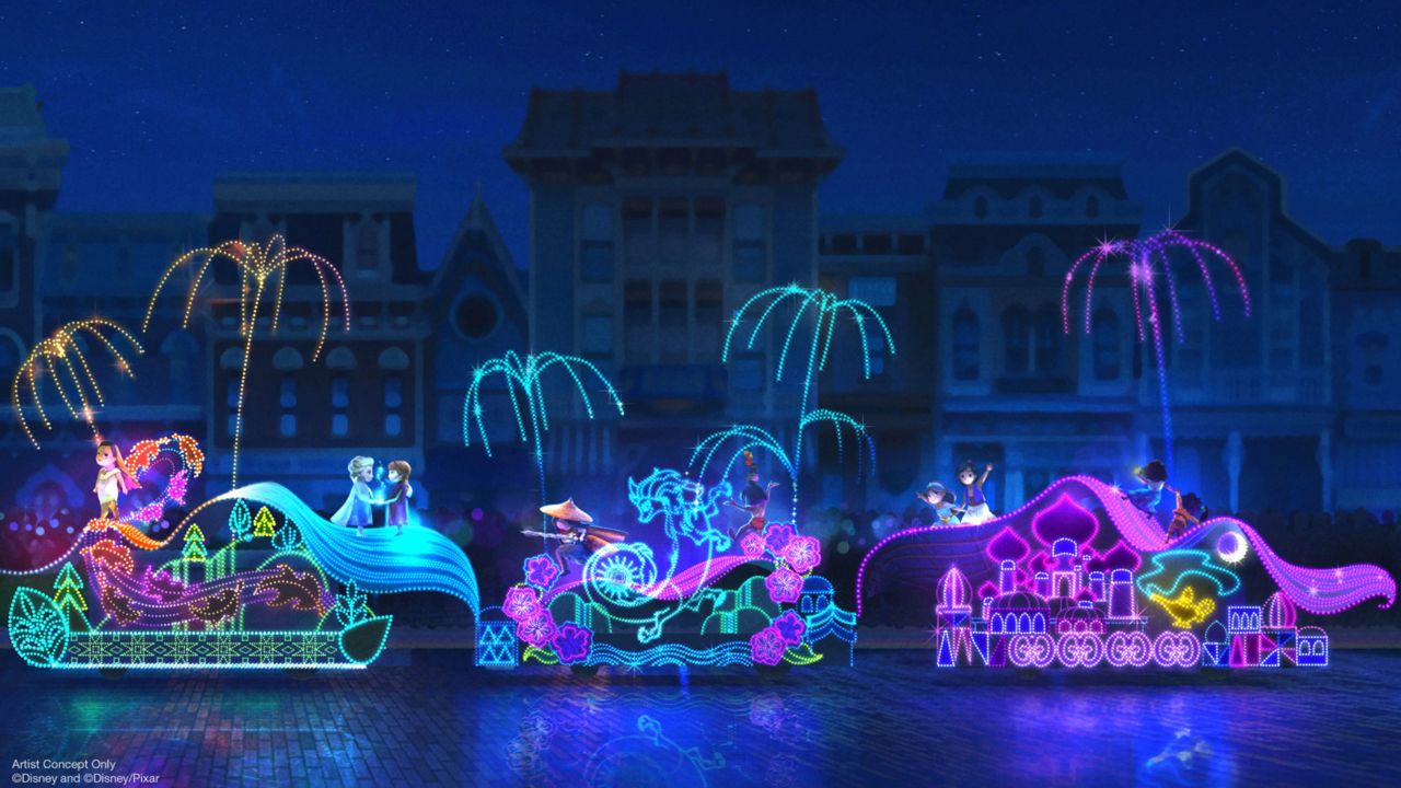 In honor of the 50th anniversary of the “Main Street Electrical Parade,” this nighttime spectacular will return to Disneyland Park, April 22, 2022. (Courtesy Disneyland Resort)