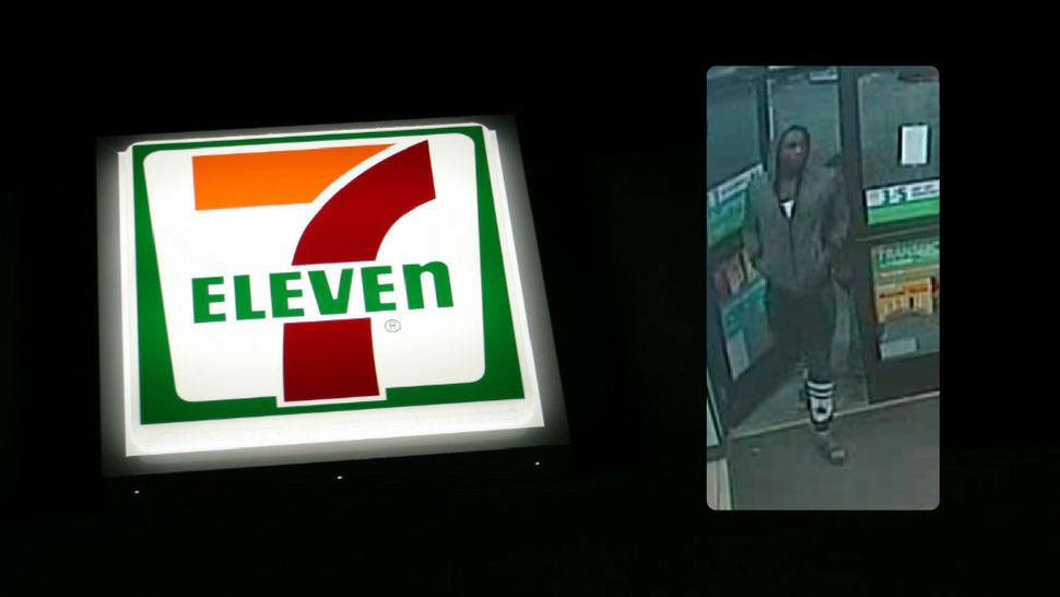 Security cam footage of suspect (Image/SAPD). 7-Eleven sign, file photo (Image/Charles Williams, Flickr).