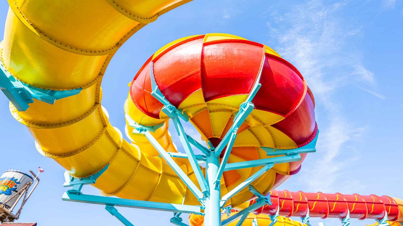 Solar Vortex, the new dual-tailspin water slide at Adventure Island, is scheduled to open March 14. (Courtesy of Busch Gardens)