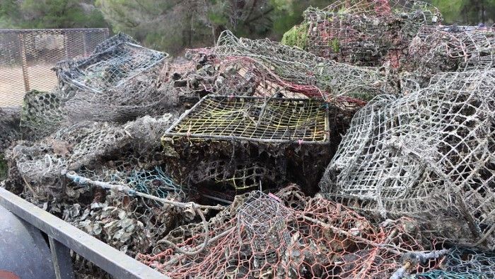 Fourteen vessels were used in the effort to remove derelict crab traps around the Ozello, Crystal River and barge canal areas. (Photo provided by FWC)