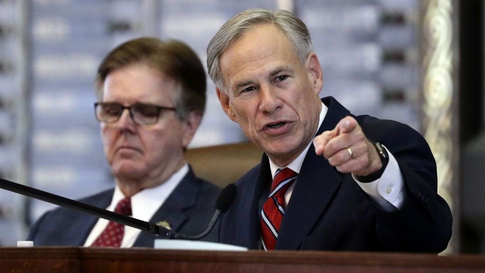 Texas Gov. Greg Abbott speaking at a podium (AP Image)