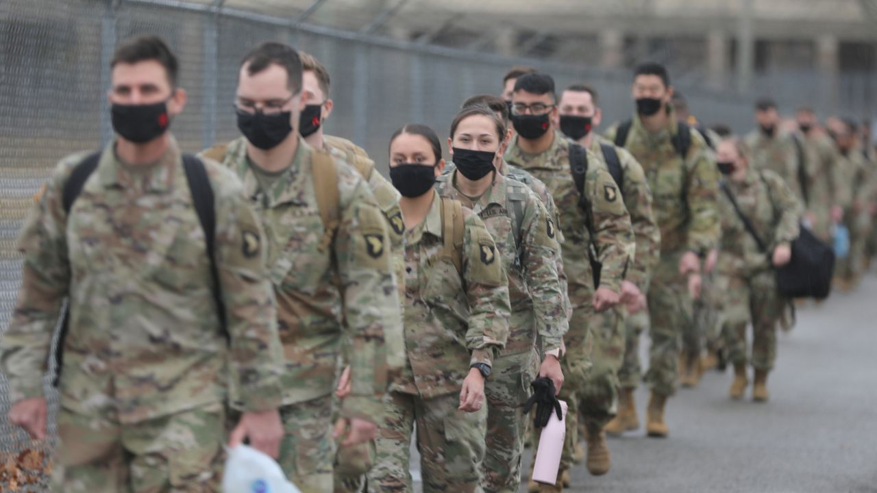 Soldiers with the 101st Airborne Division in Fort Campbell, Kentucky, prepare to deploy to Orlando to support the federal FEMA-run COVID-19 vaccination site set to open at Valencia College's west campus on Kirkman Road on March 3. (Katrina Craig/U.S. Army)