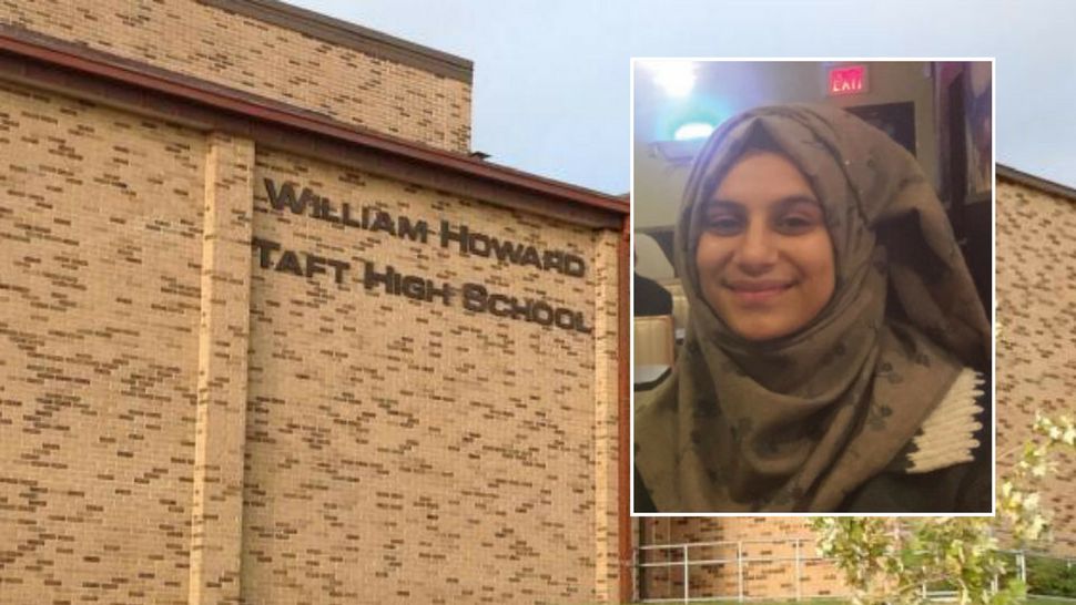 Background: File image of Taft High School. Image/NSISD. Maarib Al Hishmawi, 16. Image/Bexar Co. Sheriff's Office