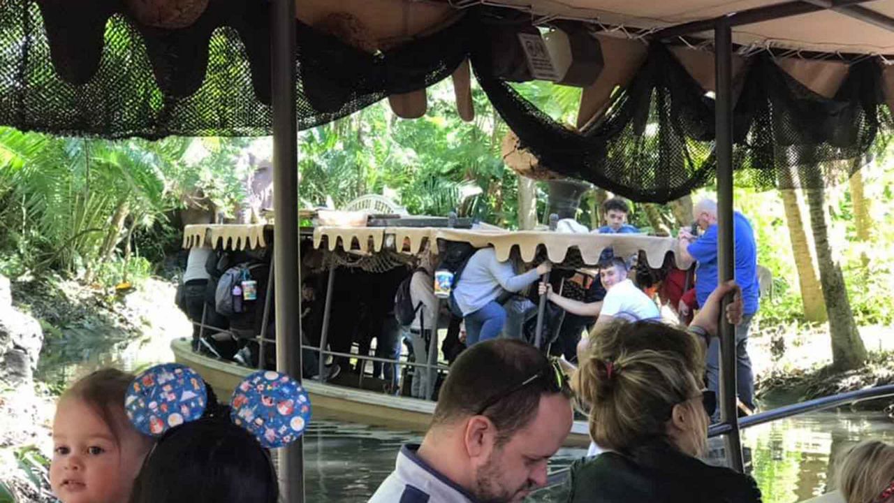 A boat at Magic Kingdom's Jungle Cruise attraction took on water with guests on board. (Photo courtesy of Kimberley German)