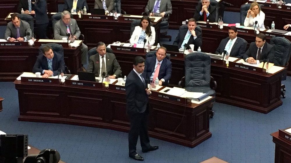 Florida House Speaker Jose Oliva speaks during a session. (Troy Kinsey, Spectrum News)