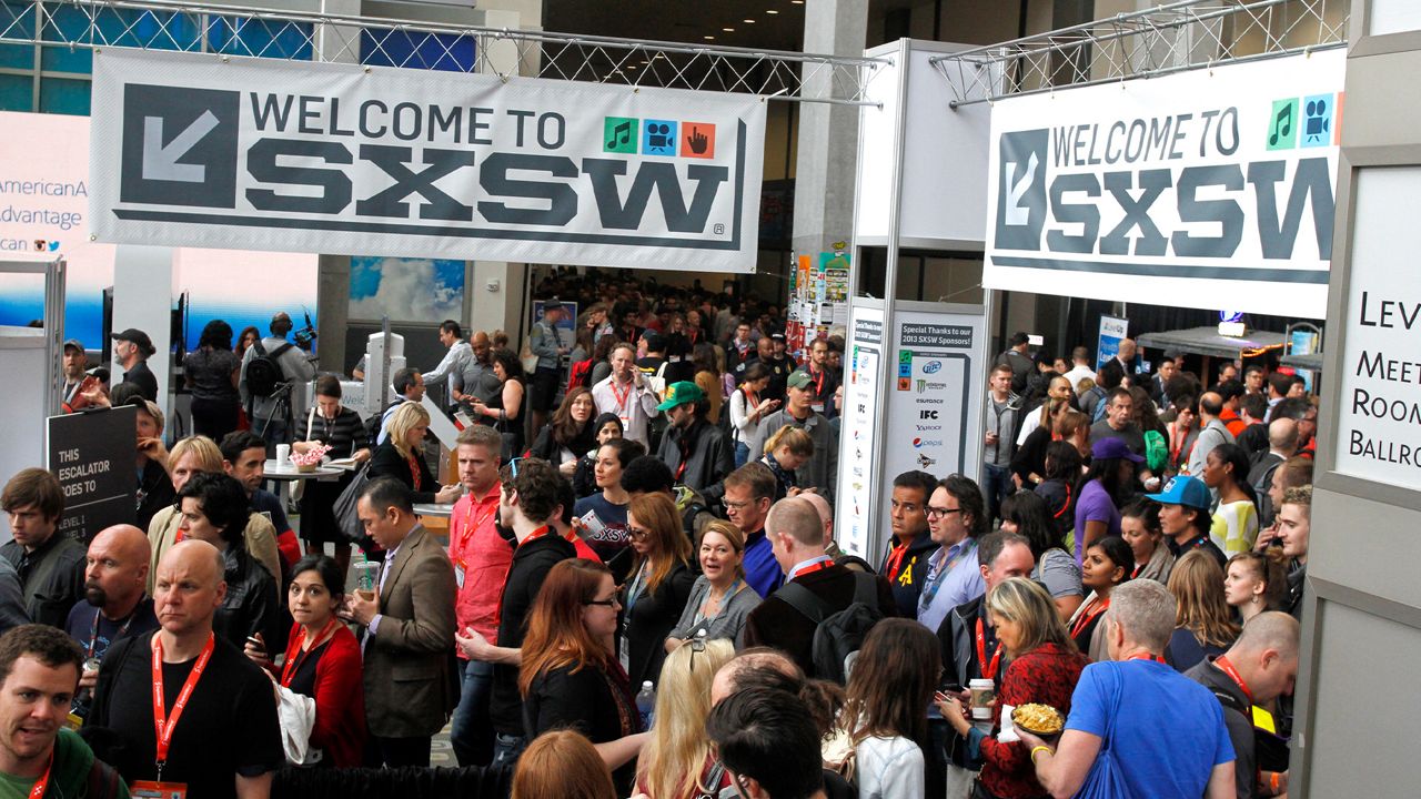 Crowds of people attending SXSW. (AP Images)