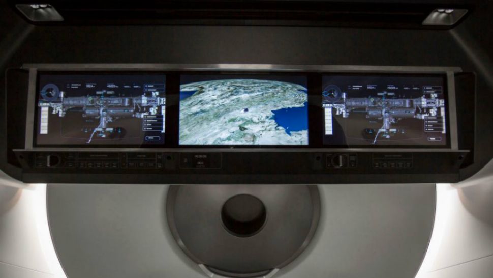 A heads-up display panel within the Crew Dragon. (SpaceX)