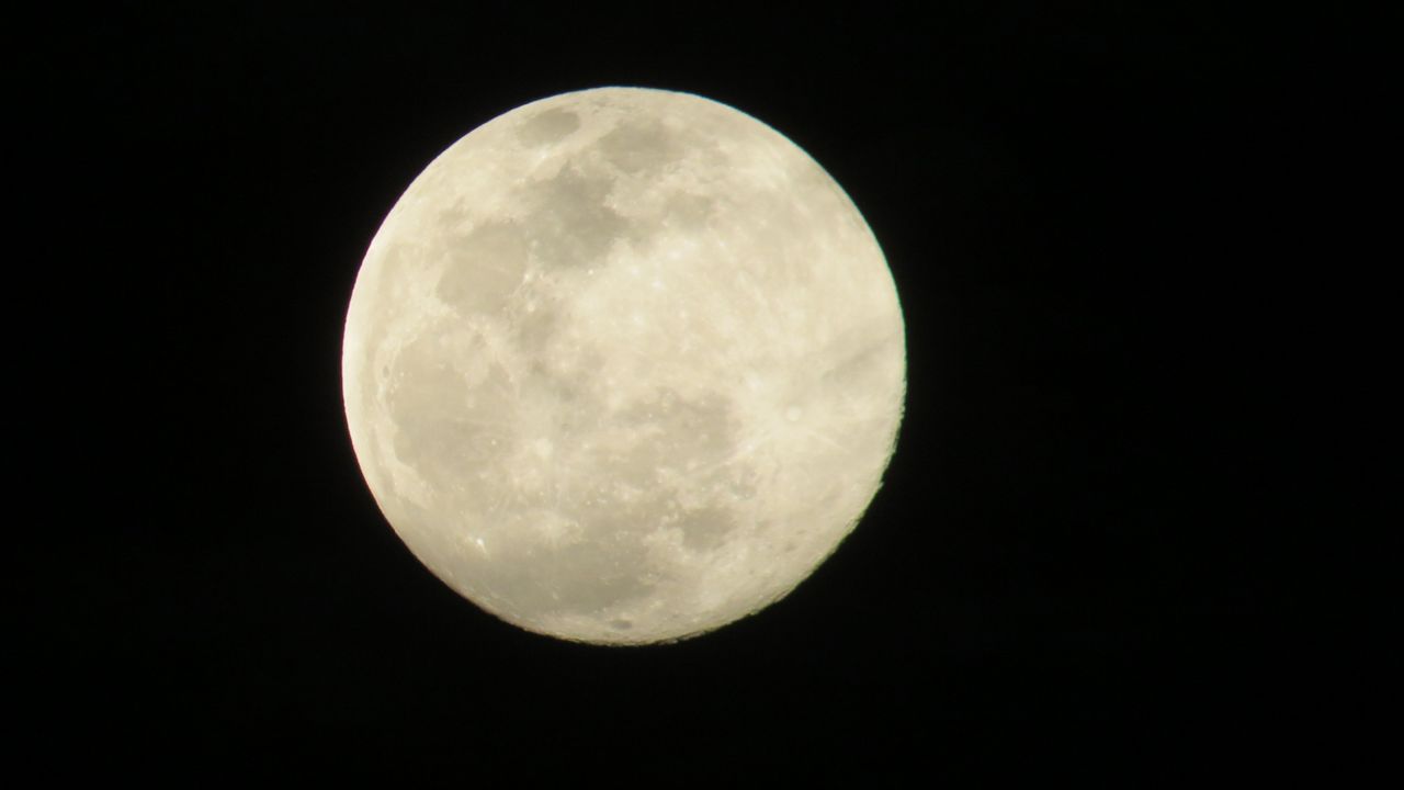 The full moon was dancing in the skies over Central Florida on Sunday, March 9, 2020. (Anthony Leone/Spectrum News 13)