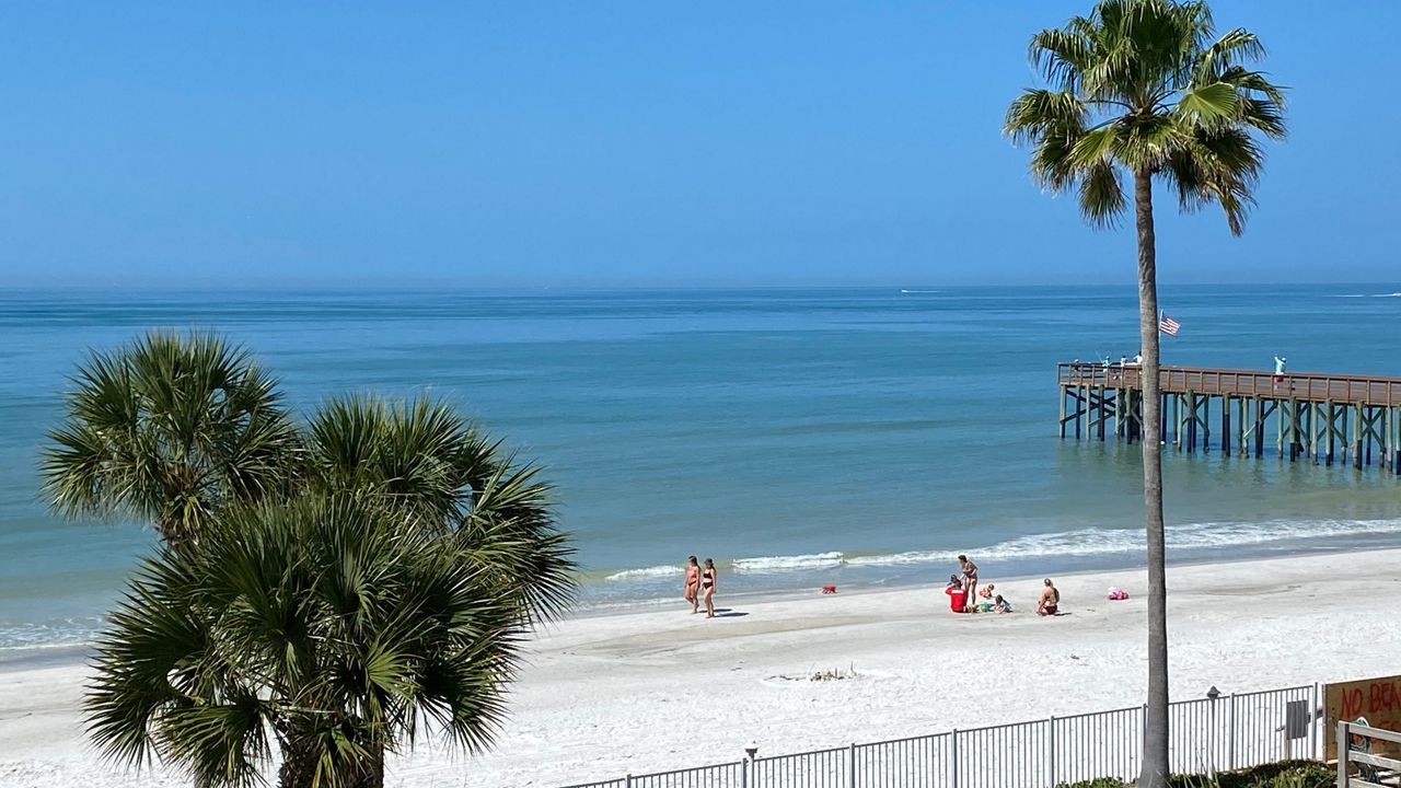 A few beachgoers still enjoyed Redington Beach on Saturday. (Photo courtesy of Larry, viewer)