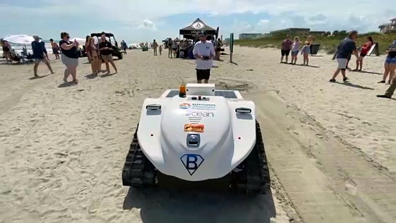 BeBot is the first eco-friendly beach robot designed to clean the coast. The 900-pound rover is remote-controlled and is 100% electric and solar-powered. The robot sifts the surface of the sand to collect debris and litter as small as one centimeter. (Spectrum News 13)