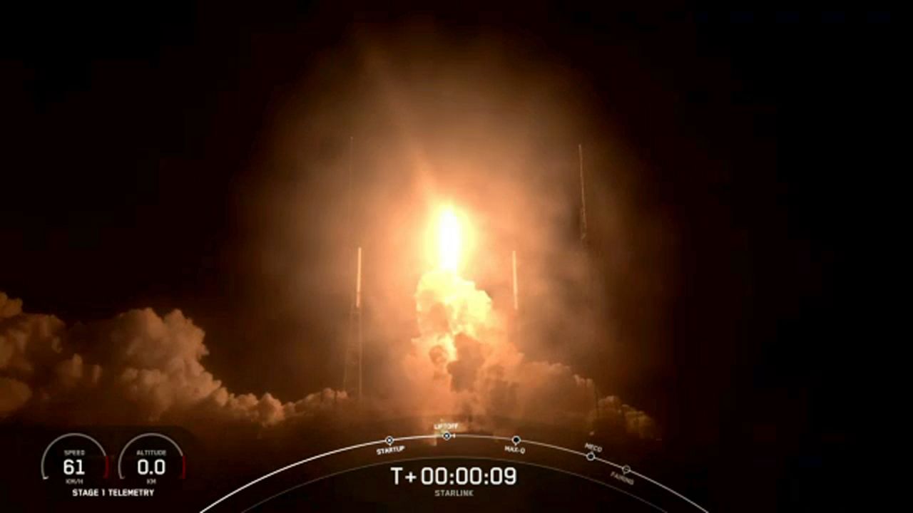 A SpaceX Falcon 9 rocket launches from Cape Canaveral Space Force Station early Wednesday morning on March 24, 2021. (SpaceX)