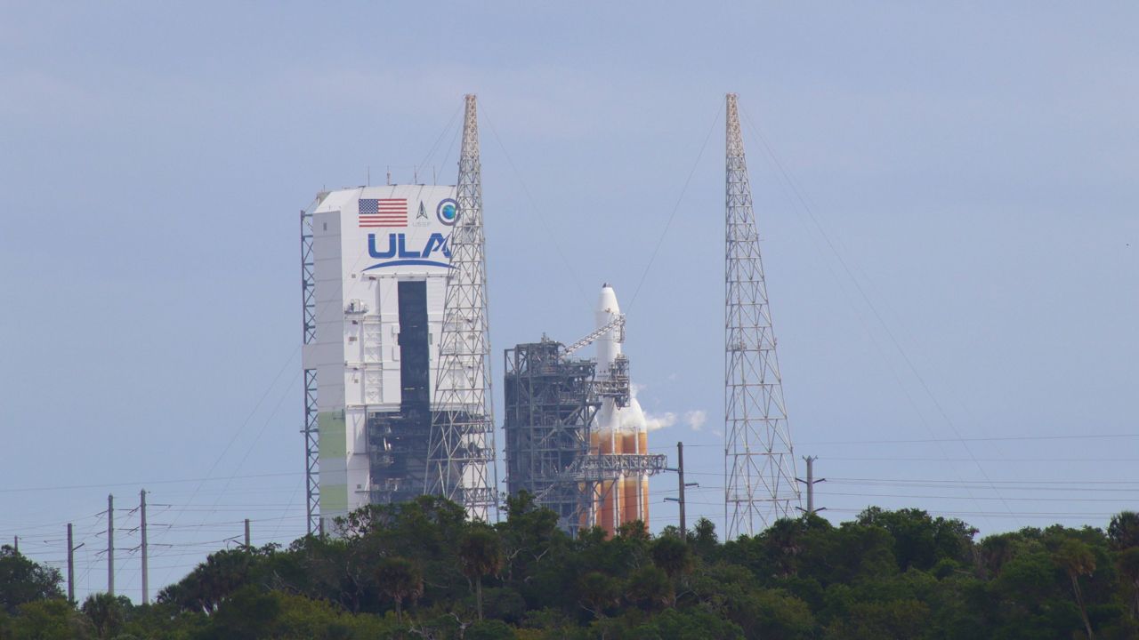 The 235-foot-tall Delta IV Heavy rocket will send up the top-secret NROL-70 mission for the National Reconnaissance Office (NRO). The liftoff will now take place from Space Launch Complex-37 at Cape Canaveral Space Force Station, Florida. (Spectrum News/Anthony Leone)