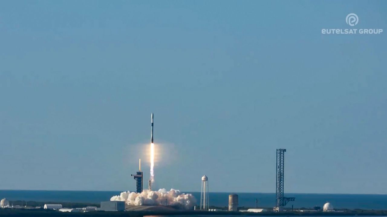 SpaceX’s Falcon 9 rocket left from Launch Complex 39A at the Kennedy Space Center to send the Eutelsat 36D satellite to a geosynchronous transfer orbit on Saturday, March 30, 2024. (SpaceX)